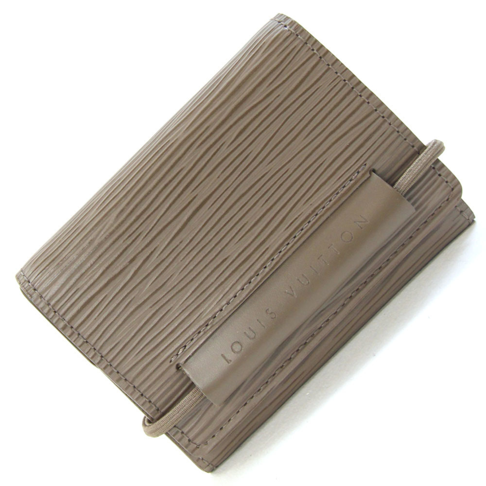 Louis Vuitton Tri-fold Wallet Epi Portefeuille Elastic M6366C Pepper Compact ...
